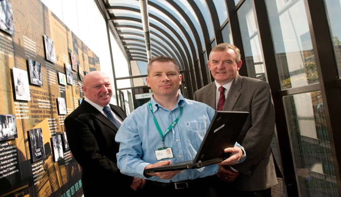 Fergal O’ Donovan, Tech Ops Director at MSD Brinny with Ian Nelligan, Training Director, NIBRT and Kieran Tobin, Online Programme Manager, IT Sligo.