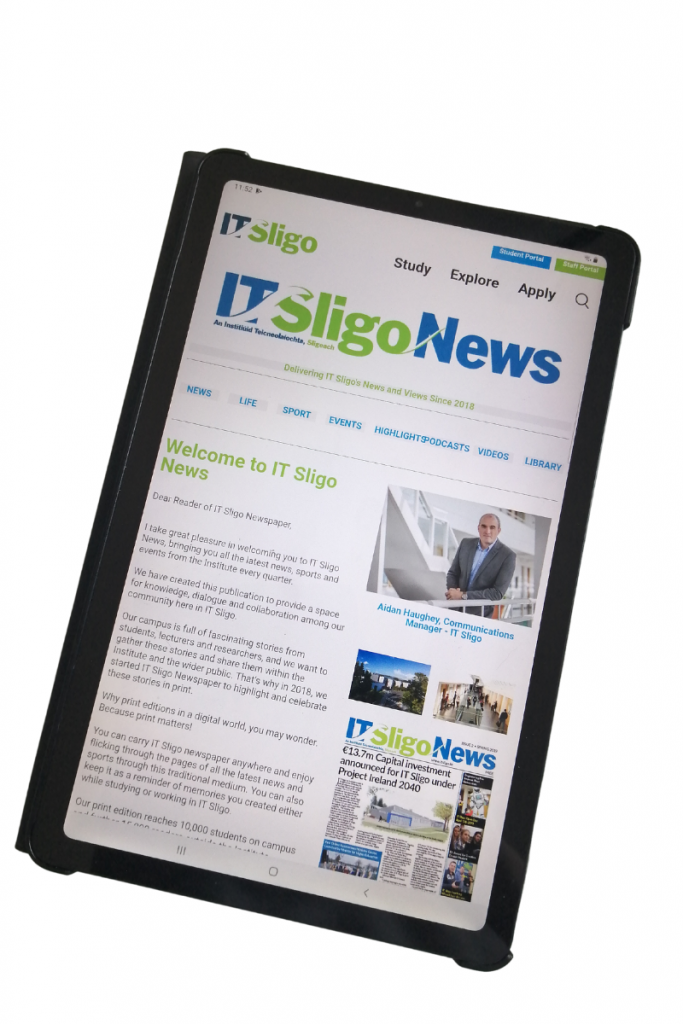 IT Sligo Newspaper on Tablet