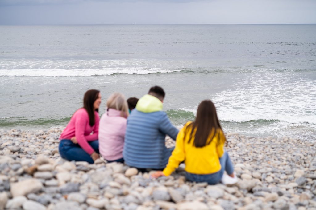 Students by the sea in Strandhill, Sligo