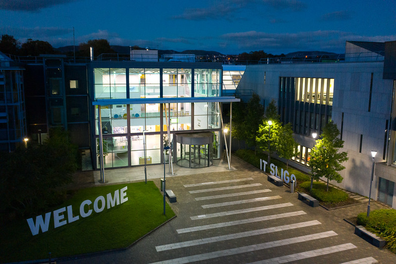 IT Sligo with a Welcome sign in front of the main building