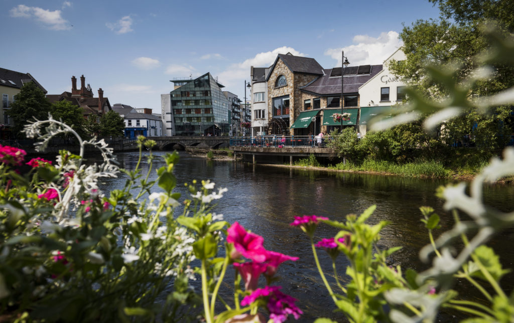 The Garavogue river running through Sligo Town, Ireland.