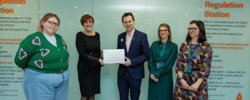 Brigid L MacMurrough, ATU student; Dr Michele Glacken, Registrar & Vice President Students, Teaching & Learning at ATU; Adam Harris, CEO and Founder of the national autism charity AsIAm; Dr Shelley Brady, ATU Disability and Inclusion Officer and Linda Mulligan, ATU Disability and Inclusion Officer.